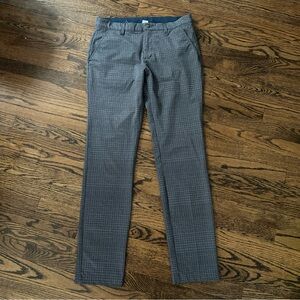 Adidas Men’s Size 32X34 Gray Black Check Lightweight Slim Fit Golf Pants
